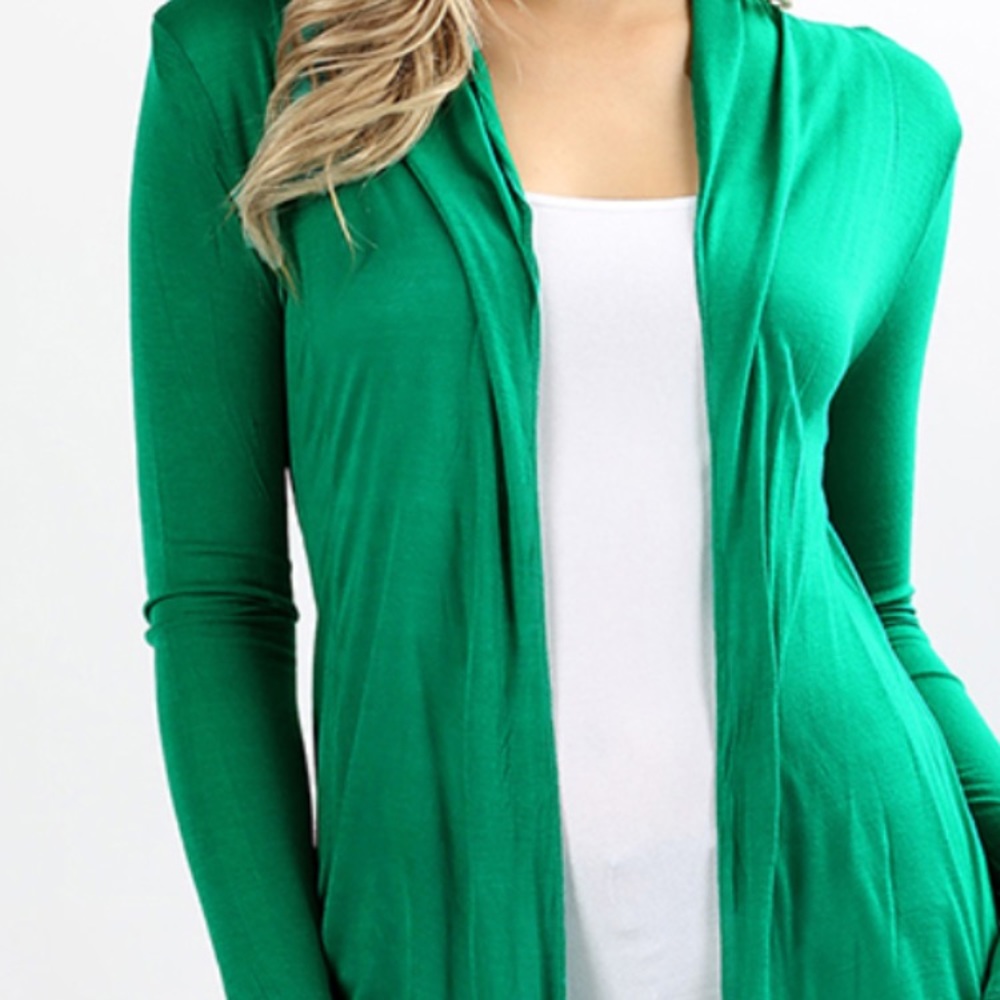 Green cardigan